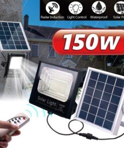 LED Прожектор 150W със Соларен Панел и Дистанционно