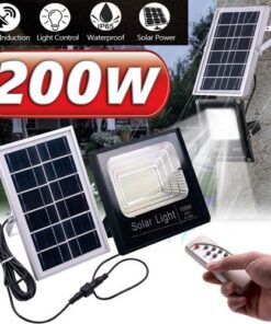 LED Прожектор 200W със Соларен Панел и Дистанционно