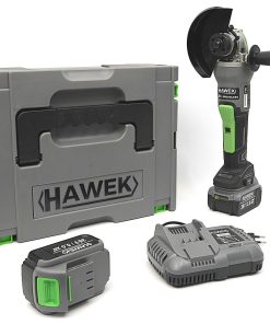 Акумулаторен Безчетков Ъглошлайф 125 мм HAWEK с 2бр Батерии 36V 5,0AH
