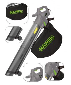 Мощен Листосъбирач HAWEK 3500W с Две Торби и Три Режима на Работа – Събиране, Издухване и Раздробяване + Подарък Втора Фуния