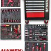 Професионален Шкаф с Инструменти HAWEK 261 части 5 пълни чекмеджета и 2 празни