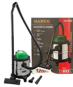 Прахосмукачка за Сухо и Мокро Почистване 20л HAWEK 1200W с 4 Въртящи Колела и 3 Накрайника