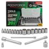 Вложки Комплект 20 части 3/8" (6-22мм) ROCKFORCE + Преходници и Удължения 1/2 и 1/4 RF-3202-5