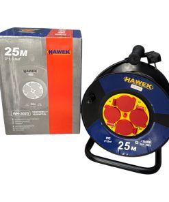 Удължител с 4 Контакта на Mакара с Kабел HAWEK 25 метра Напречно Сечение 3 x 1.5 мм²