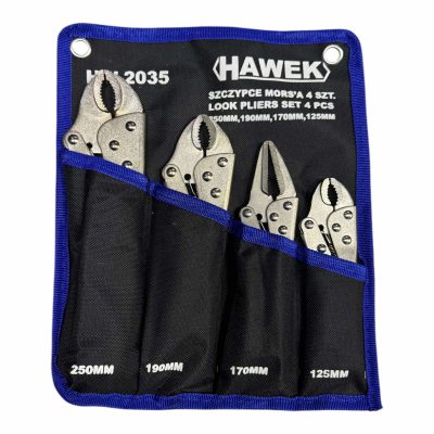 Комплект Клещи Чираци 4 части HAWEK HW-2035 със Самозаключваща се Долна Челюст