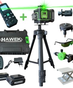 Професионален Лазерен Нивелир HAWEK 4D 16 Линии с Тринога + ПОДАРЪК Лазерна Ролетка 50 Метра
