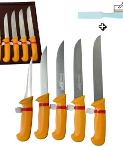 Комплект Професионални Месарски Ножове 5 броя STAHLMAYER Exclusive + Подарък Брус за Заточване