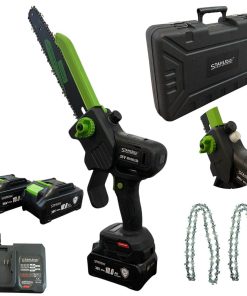Професионална Акумулаторна Резачка 30см Шина STAHLMAYER 36V 10AH с Дисплей с 2 Батерии и 2 Вериги - Авто Омасляване