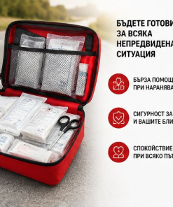 Аптечка DIN 13164 - Заредена Автоаптечка и Одобрена за Гърция и Европейски Стандарт