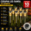 ПРОМО КОМПЛЕКТ 10 БРОЯ Соларни LED Градински Лампи – Без Кабели, Автоматично Осветление, INOX