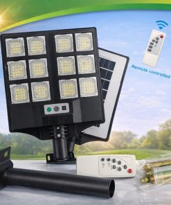 Улична Соларна Лампа SUNVISION с 216 LED Диода + Стойка и Дистанционно