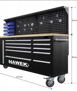 Подвижен Шкаф за Инструменти HAWEK с Работен Дървен Плот